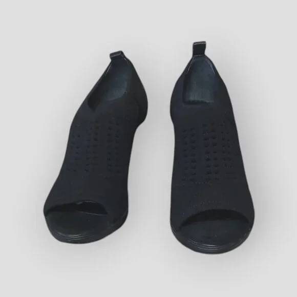 Calvin Klein "Massey" Women's Peep-Toe Bootie Heels Fabric Stretch Black Size 5 - Picture 3 of 8